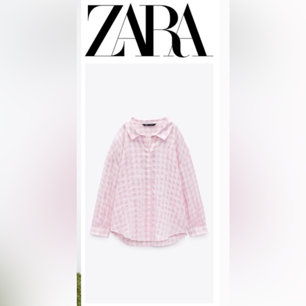 Zara Pink Gingham Button-Up Shirt